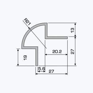 TEMPOLISTEL® A109 Rounded corner protection profile for partitions - Image 2