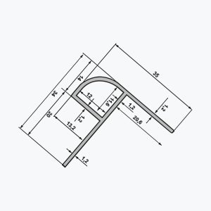 TEMPOLISTEL® A133 Rounded protective profile for partitions - Image 2