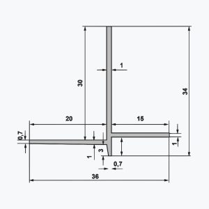 TEMPOLISTEL® B101 Transition profile for plasterboard and demountable false ceiling junction - Image 2