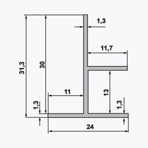 TEMPOLISTEL® B104 Transition profile for plasterboard and demountable false ceiling junction - Image 2