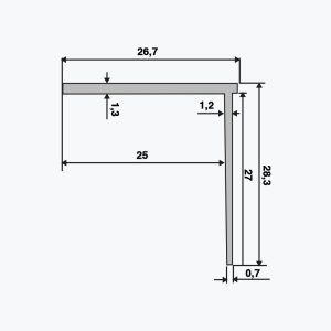 TEMPOLISTEL® B107 Plasterboard stop profile BA25 - Image 2