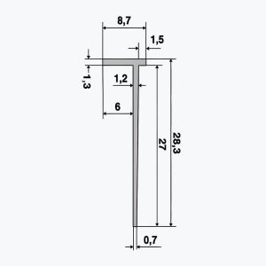 TEMPOLISTEL® B118 BA6 plasterboard partition stop profile - Image 2